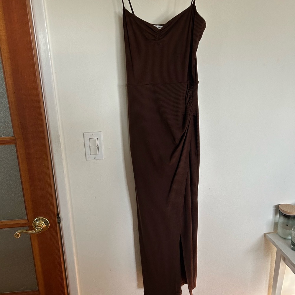 Reformation brown knit dress